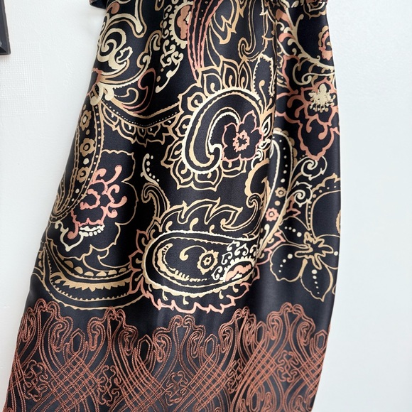 Vintage Anne Klein Silk Sleeveless Embroidered Sheath Dress - Picture 3 of 7